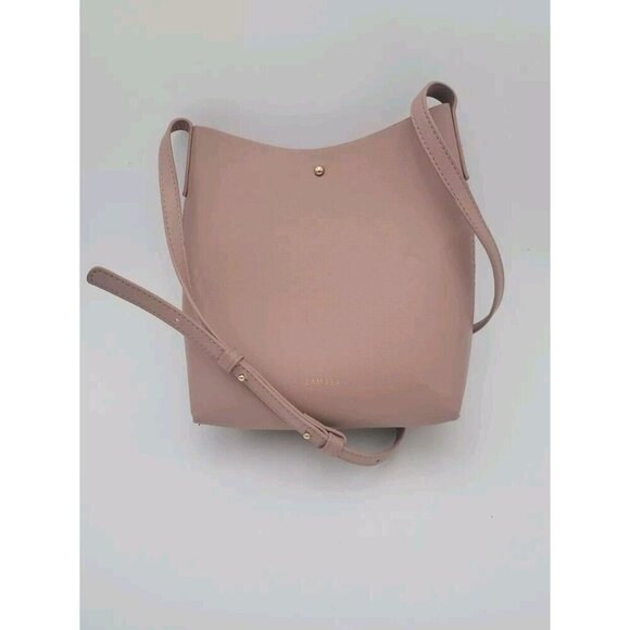 NEW Samara Minimalist Medium Shoulder Bag Peony Pink Vegan Leather Crossbody - Picture 1 of 11